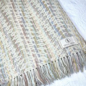Cecchi & Cecchi Woven Wool Blend Pastel Throw Blanket